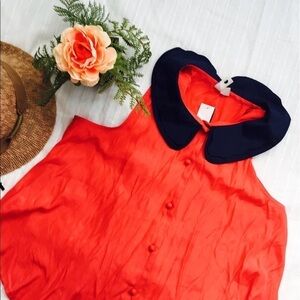 NWT cute Peter Pan collar coral top
